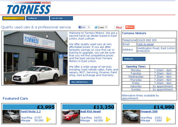 Torness Motors website