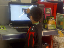Peter in an electronics store in Glasgow